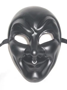 FLACHE MATTSCHWARZE JOKER VENEZIANISCHE KARNEVAL MASKERADE MASKE ABSCHLUSSBALL KARNEVAL MASKEN - Bild 1 von 1