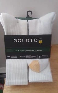 GOLDTOE Men's 6 Pair Casual Crew Socks Size 6-12 White - Picture 1 of 2