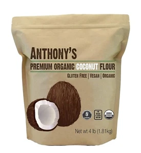 Anthony's Organic Coconut Flour,Gluten Free, Non GMO, Vegan, Keto4 lb, - Picture 1 of 7