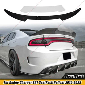 2 Pcs V3 Style BK Decklid Spoiler Wicker bill Fit 2015-2023 Charger SRT Hellcat - Picture 1 of 9