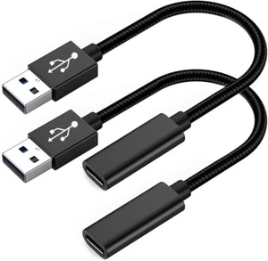 Câble adaptateur USB C vers USB USB USB-C femelle vers USB-A mâle câble convertisseur, pack de 2 - Photo 1 sur 6