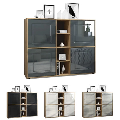 Highboard Sideboard Kommode Landhaus NOAH V3 Eiche Artisan Hochglanz & Naturtöne - Bild 1 von 4