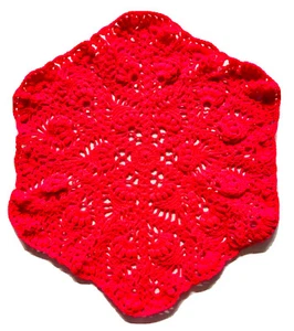 Pink Crochet Doily Table candle Mat Thalposh centerpiece runner Handmade mandala - Picture 1 of 7