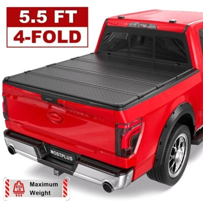5.5FT 4-Fold Hard Truck Bed Tonneau Cover For 2015-2026 Ford F150 F-150 On Top Foto 1 de 4