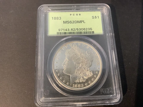 1883 Morgan Silver Dollar MS62DMPL PCGS - Deep Mirrors - Reflective Beauty Cover