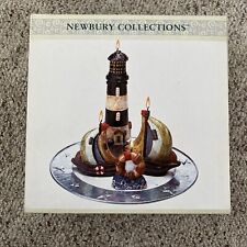 Newbury Lighthouse Candle Garden 2 Sailboats Steel Tray Sand Shells