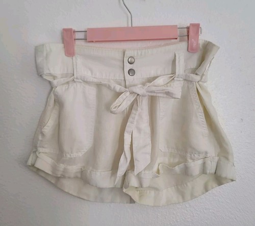 Converse Linen Blend Belted Shorts Size 6