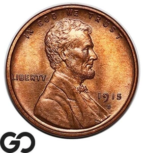 1915-D Lincoln Cent Wheat Penny, Gorgeous RED, Solid Gem BU++ RD - Picture 1 of 3