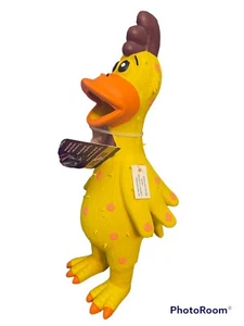 Multipet Globken latex Chicken 11.5" Assorted colors Dog Toy Squeaker Polkadot - Picture 1 of 1
