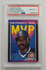 Rare 1989 ANDRE DAWSON Signed Donruss MVP Baseball Card-CHICAGO CUBS-PSA 10 Auto
