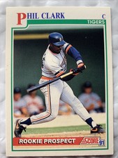 1991 Score Baseball Card #756 Phil Clark Rookie Card RC Detroit Tigers 