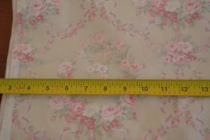 25" Long, Pink Floral on Tan Quilt Cotton, RJR/Somerset Cottage/Pandolph,M8393 - Picture 1 of 7