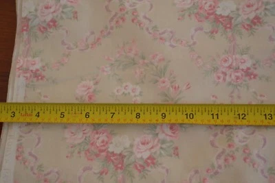 25" Long, Pink Floral on Tan Quilt Cotton, RJR/Somerset Cottage/Pandolph,M8393 - Image 1 of 4