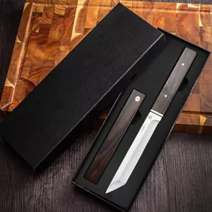 Handmade Vintage Tanto Kiku Fixed Blade Knife Stainless Steel D2 Steel Japan - Picture 1 of 15