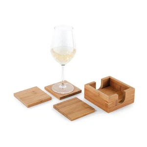 Juego de 4 posavasos cuadrados de bambú - taza de té café taza bebidas vidrio alfombra para bebidas - Imagen 1 de 2