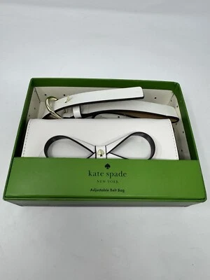 Bolso Cinturón Kate Spade Cuero Ajustable Blanco con Lazo Pequeño/Mediano Nuevo en Caja Diseñador Foto 1 de 4