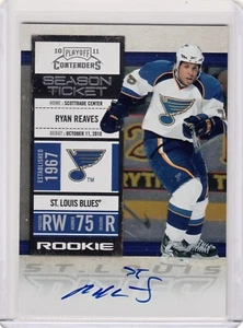 Ryan Reaves RC Auto ▪ 2010-11 Contenders boleto de temporada de novato autógrafo #160 - Imagen 1 de 2