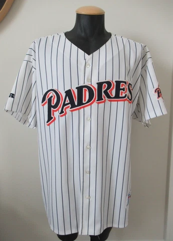 San Diego Padres Vtg Russell Athletic Home Jersey Sz 52 MLB Diamond Collection Cover