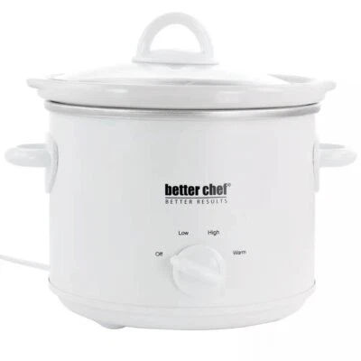 Better Chef 3 Quart Round Slow Cooker with Removable Stoneware Crock in White - Image 1 of 4