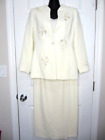 Kasper Size 4P Skirt Suit 3 Piece Ivory Mother Bride Groom Wedding Formal Party