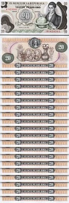 Colombia 20 Pesos 1982, UNC, 20 Pcs LOT, Consecutive, P-409d - Image 1 of 4