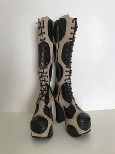Never Used EL DANTES Platform Boots Made in Spain size 37 Decorative Shoes Dot - Picture 1 of 12