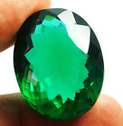 85 Cts+ Natural Certified Translucent Oval Cut Green Emerald Loose Gemstone