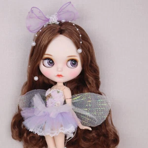 "Muñeca Blythe cabello castaño claro pintada a mano ojos para dormir cuerpo articular de fábrica12" - Imagen 1 de 2
