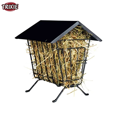 TRIXIE FREE STANDING BLACK HAY MANGER WITH LID SMALL ANIMAL RABBIT GUINEA PIG - Image 1 of 4