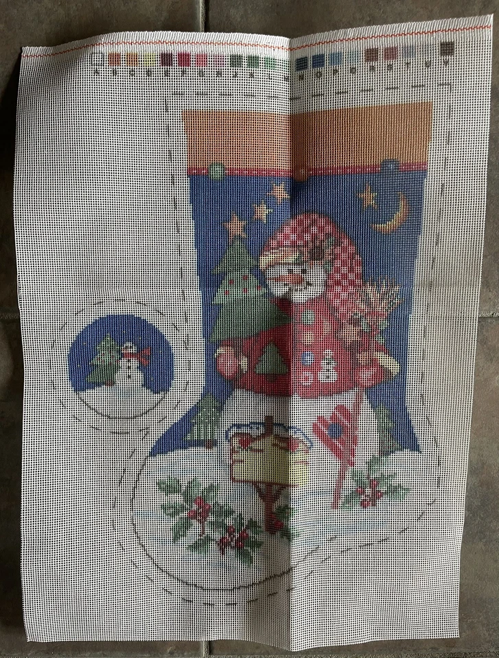 Vintage Needlepoint Stocking & Ornament Canvas Only - Image 1 of 1
