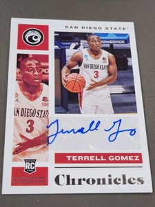 2021 Panini Chronicles Draft Picks Rookie Signatures Terrell Gomez #CR-TGO Auto
