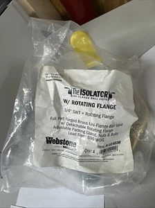 NEU Webstone The Isolator Messing H-51403W Kugelhahn 3/4 Zoll Drehflansch - Bild 1 von 2