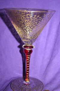 PIER 1 (P1C8) RIOJA RUBINROT/GOLD ROLLEN 7 7/8" MARTINI GLAS - MEHRERE - Bild 1 von 1