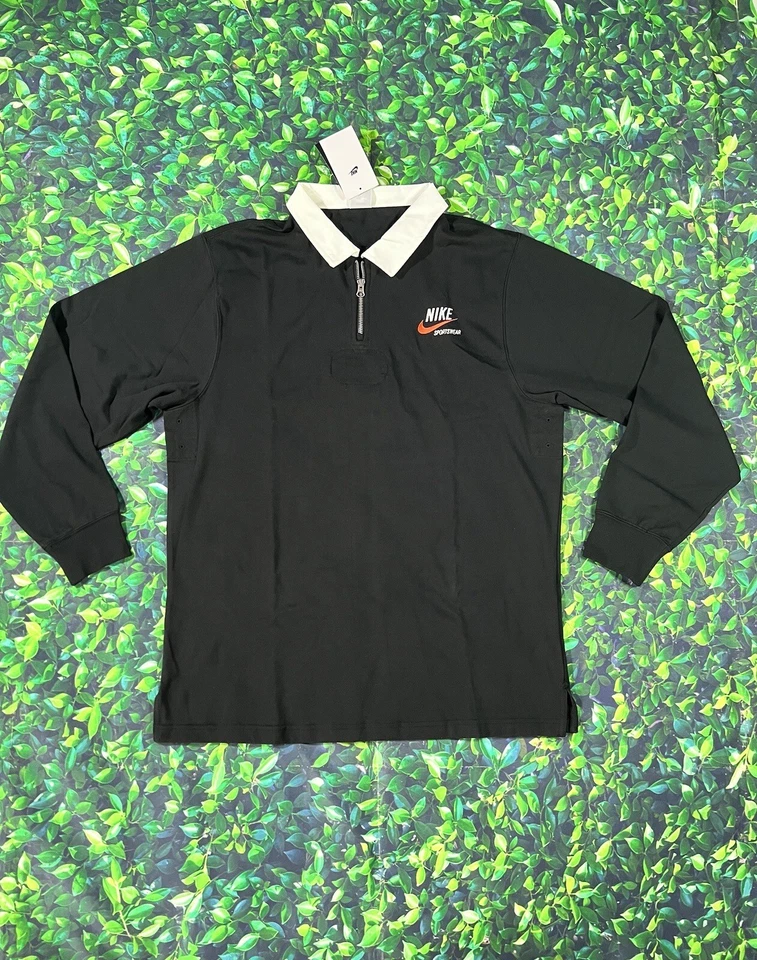 Nike Sportswear Embroidered Men's Long Sleeve Rugby Shirt 1/4 Zip DX6753-491 XL