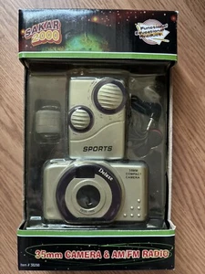 Vintage Sakar Sports 35 mm Film Camera And AM/FM Radio + Earphone, Arm Band NOS - Picture 1 of 6