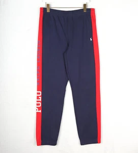 RALPH LAUREN Joggers Boys XL/ 18-20 years Blue Red Double Knit Tracksuit Bottoms - Picture 1 of 11