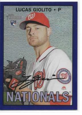 2016 Heritage Baseball Purple Refractors Lucas Giolito RC Nationals - Image 1 of 2