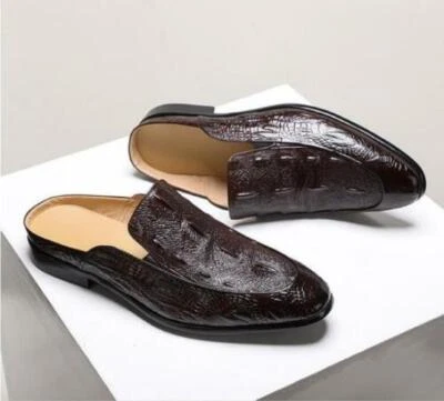 Hombres Imitación Cuero Mulas Sin Cordones Mocasín Sandalia Zapatillas Zapatos Planos Estilo Británico  Foto 1 de 4