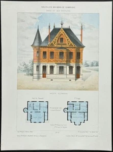 Edificio y plano parisino pequeño. 57 - 1860 casas de campo nuevas - Imagen 1 de 1
