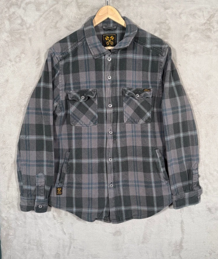 AlpineStars Flannel Shirt Jacket Mens Large Gray - Image 1 of 4