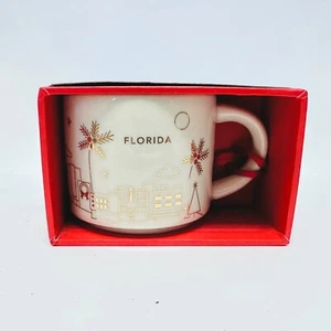 Starbucks Florida FL Coffee Mug Christmas Ornament You are here White Gold 2 Oz - Picture 1 of 2