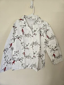 Vermont Country Store Flannel 3 Piece Cardinal Pajamas Medium FREE SHIPPING - Picture 1 of 11