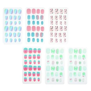 6 Boxes Children's Nails Artificial Fake False Tips Manicure Girls - Picture 1 of 12