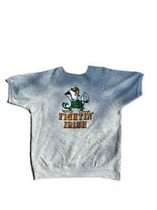 1960s Champion Flock Print Notre Dame Fighting Irish Short Sleeve - Picture 1 of 5
