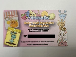 SDCC 2025 EXCLUSIVE Neopets Virtual Prize Code Card - No Keychains / Chibi Pins - Picture 1 of 1