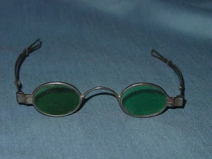 Antique Early Coin Silver JOHN MCALLISTER Tinted Spectacles Eyeglasses - Picture 1 of 14