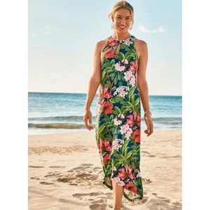 TOMMY BAHAMA Jasmina Faraway Blooms Hi-Lo Maxi Dress | Womens XS, Navy NWT $225 - Picture 1 of 11