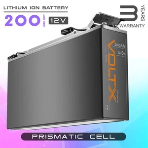 VoltX 12V 200Ah LiFePO4 Lithium Iron Battery Slim BMS Camping Power Solar Boat - Picture 1 of 24