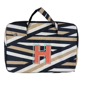 Thirty-One 31 Bolsas Rayas Cremallera Portátil Estuche de Transporte Monograma H - Imagen 1 de 8
