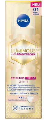 NIVEA CC Creme Luminous 630 Getöntes Fluid 01-Hell LSF 30 – 3-in-1 Pflege 40ml